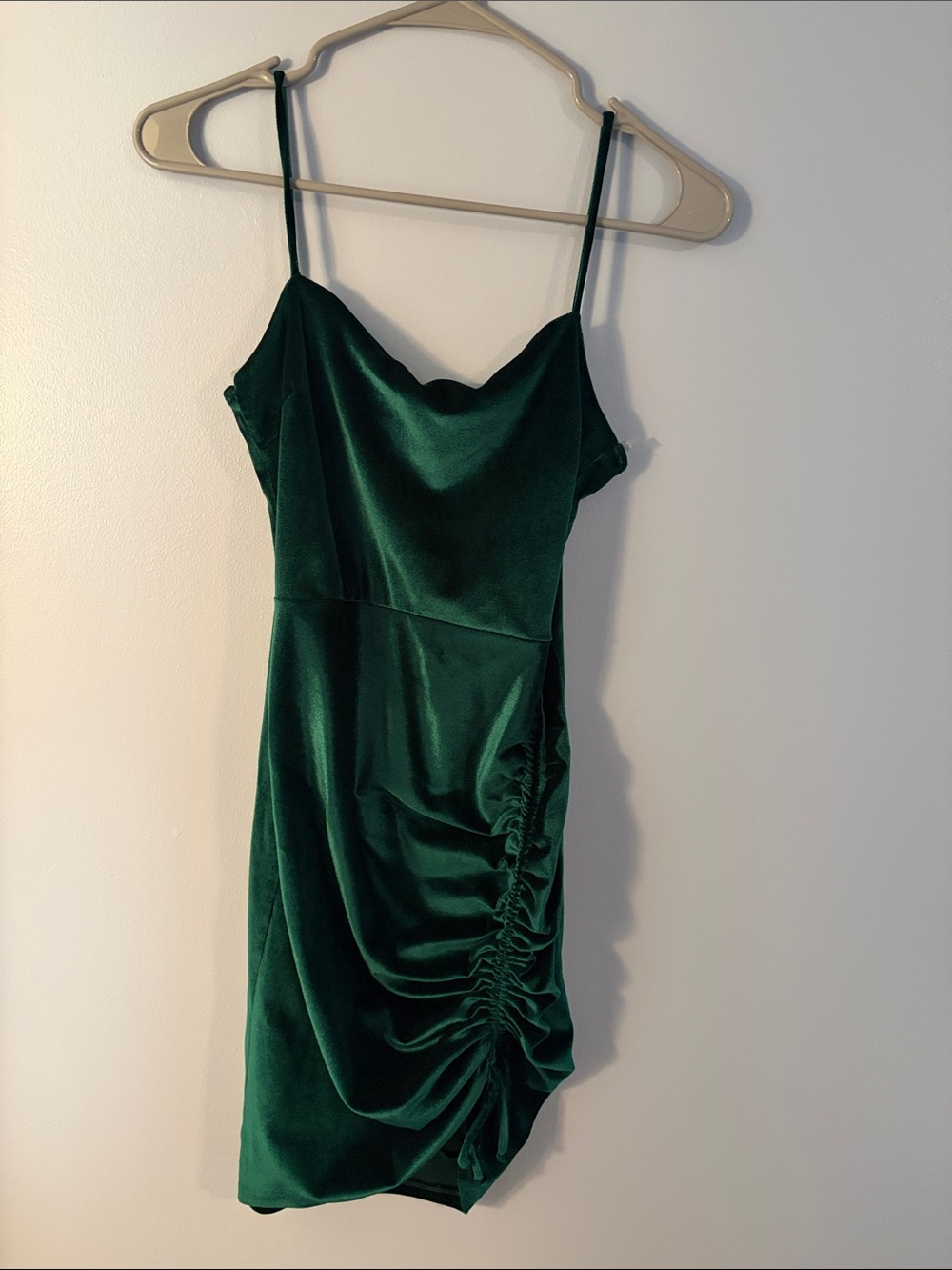 Windsor Deep Green Ruched Mini Dress